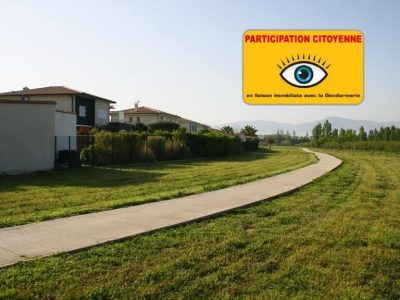 lotissement de theza avec panneau de tranquillité publique